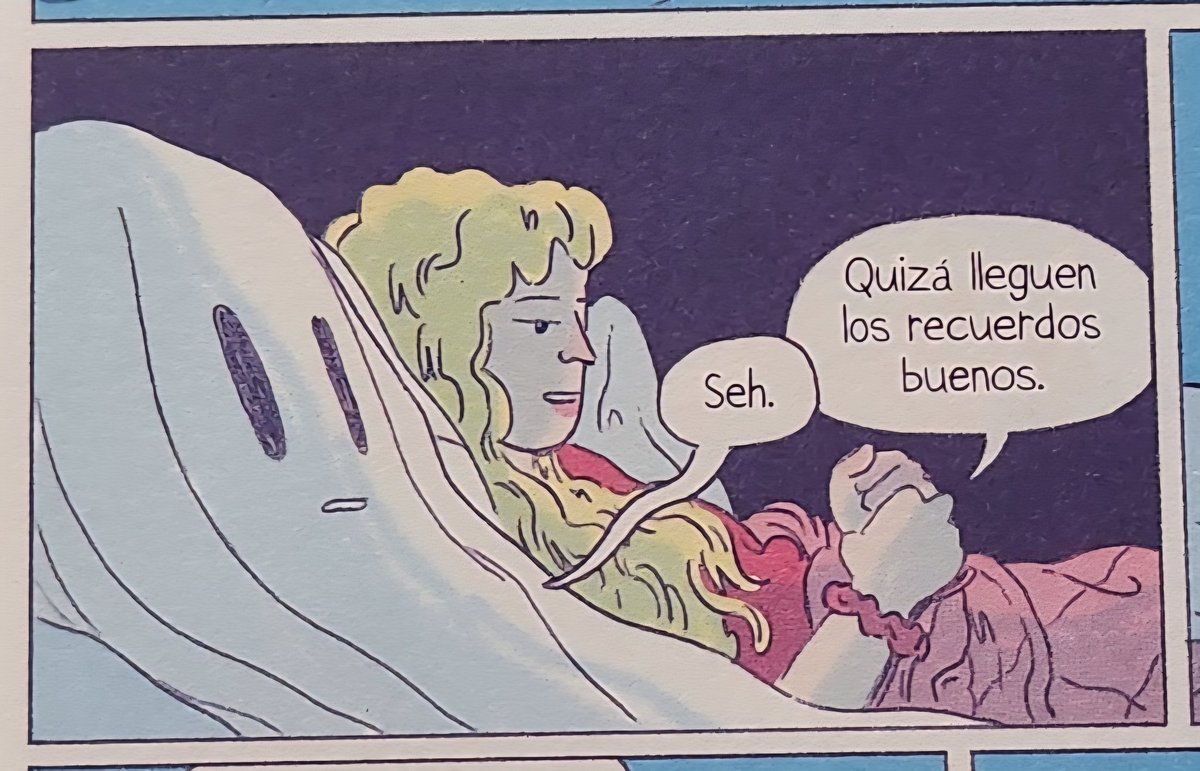 AspirinaWoolf's tweet image. Quizá lleguen los recuerdos buenos.
Luces, Brenna Thumler, traducción Natalia Mosquera, @LaCupulaComic