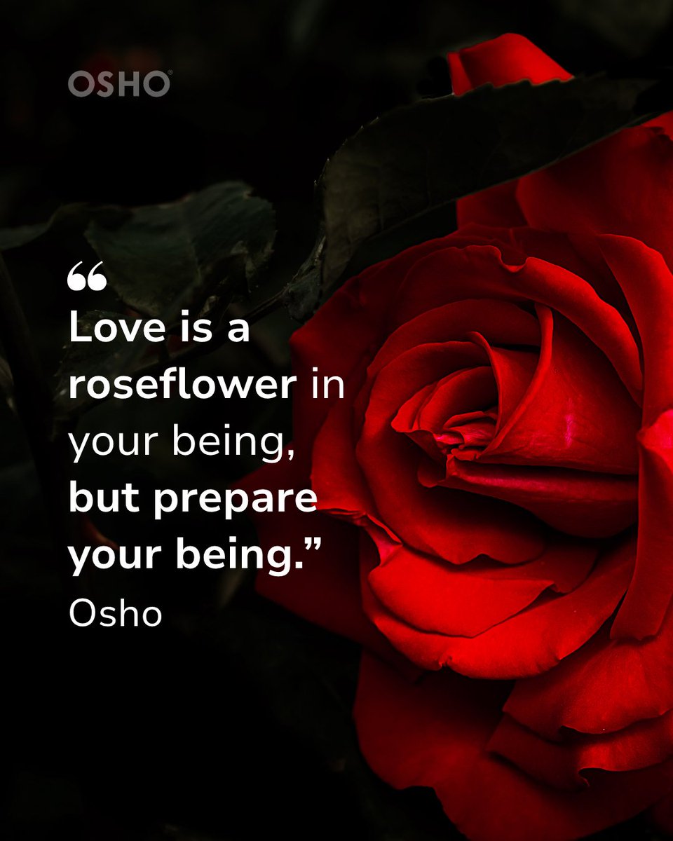 OSHO's tweet image. “....Become more and more alert and aware, and love will come of its own accord, in its own time. You need not worry about it. And whenever it comes it is always perfect." - Osho ✨
Looking for love? Start with #awareness
👉🏻 bit.ly/OSHO-OnlineCou…
#osho #meditation #love
