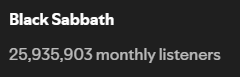 XolggerYT's tweet image. Both Ozzy Osbourne and Black Sabbath are above 20 million monthly listeners now! #OzzyForever 🖤🦇