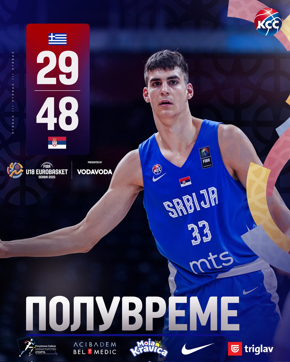 KSSrbije's tweet image. U18 reprezentacija Srbije vodi na poluvremenu protiv Grčke u grupnoj fazi Evropskog prvenstva! 🏀 29:48

Idemo jako i u nastavku – Za koga? Za Srbiju! 💪🇷🇸