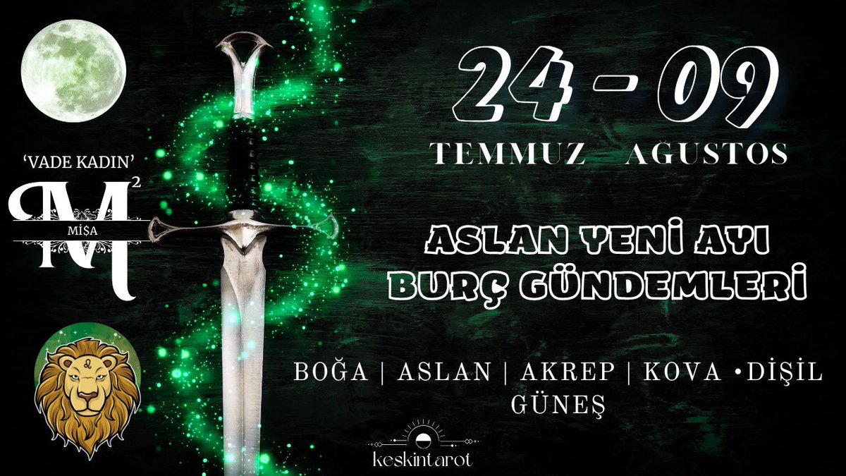 •ASLAN YENİAYI•
BOĞA | ASLAN | AKREP | KOVA •dişil

•Ver etkileşimi, gör titreşimi!🪄

•Mart’taki aşk
•Koç eril adımı 
(Güneş/asc/ay)
•Nişan/düğün 
•3. kişi gündemi
•Toprak dişile yüzleşme 
(Güneş/asc/ay)
•Gizli düşman
•7li vade mahkeme