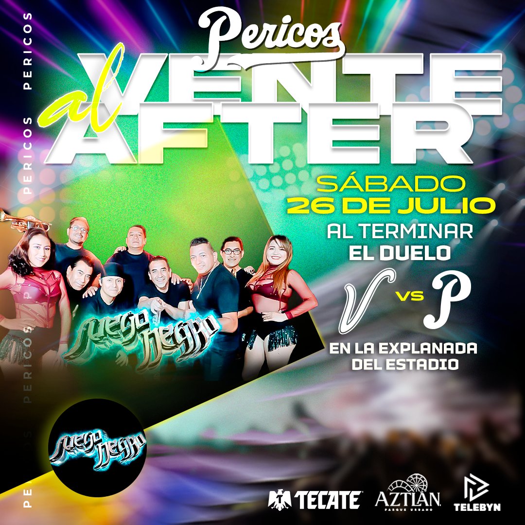 Pericos_Oficial's tweet image. Sábado de bailar después del Beis. 🪇⚾
Quédate a nuestro After al finalizar el J2️⃣ frente a El Águila de Veracruz. 💥
🔥🖤 Fuego Negro 🔥🖤
Aztlán || Telebyn || Tecate
#FuerzaPericos 🦜