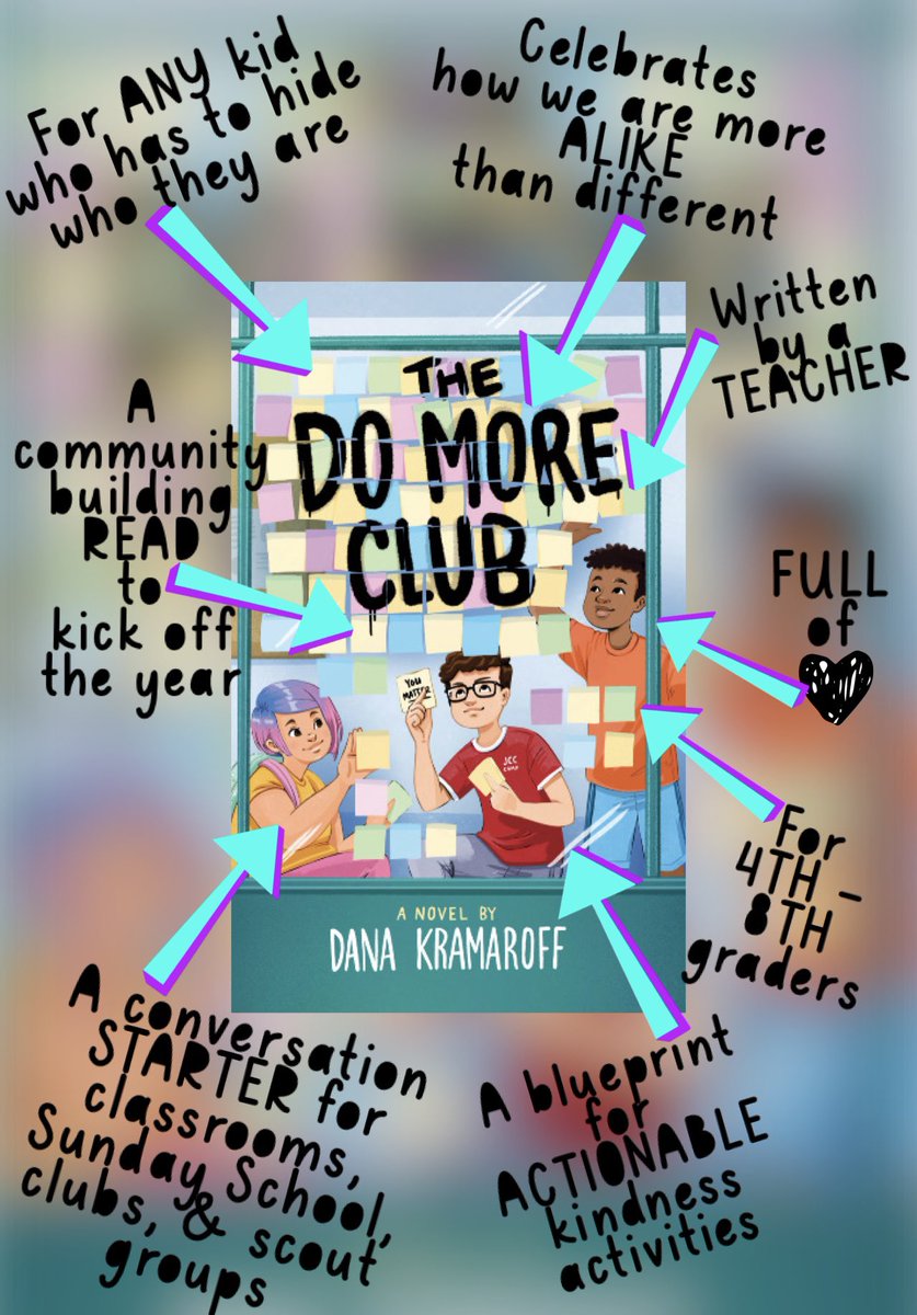 LitDanaK's tweet photo. Next month will mark TWO YEARS since THE DO MORE CLUB came out! I made this cute infographic to remind you that it is out in the world and still needs your support! #teachersoftwitter #AuthorsOfTwitter #Middlegrade #KindnessMatters #Teachersof𝕏 #readingcommunity #SpreadKindness https://t.co/UaHLsY4JY4