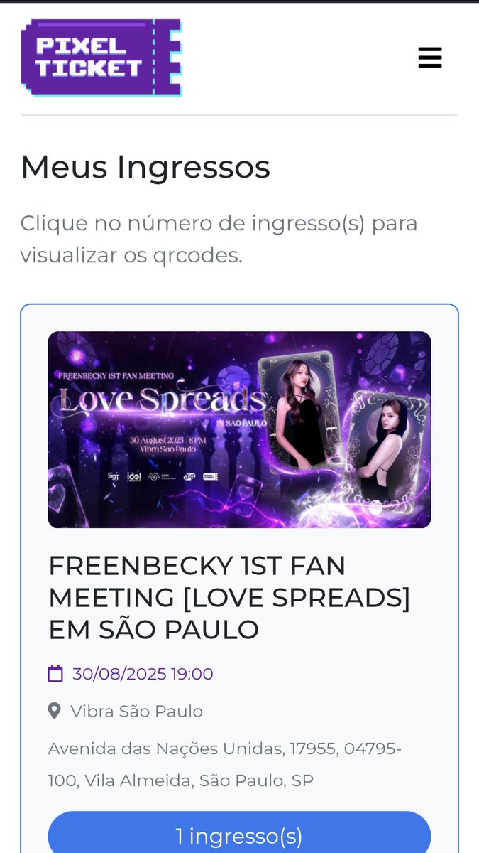StudioGatoLunar's tweet image. A adm aqui também adquiriu o ingresso para ver as queridas ♡ 
#FreenBecky 
#FreenBecky1stFMinSaoPaulo