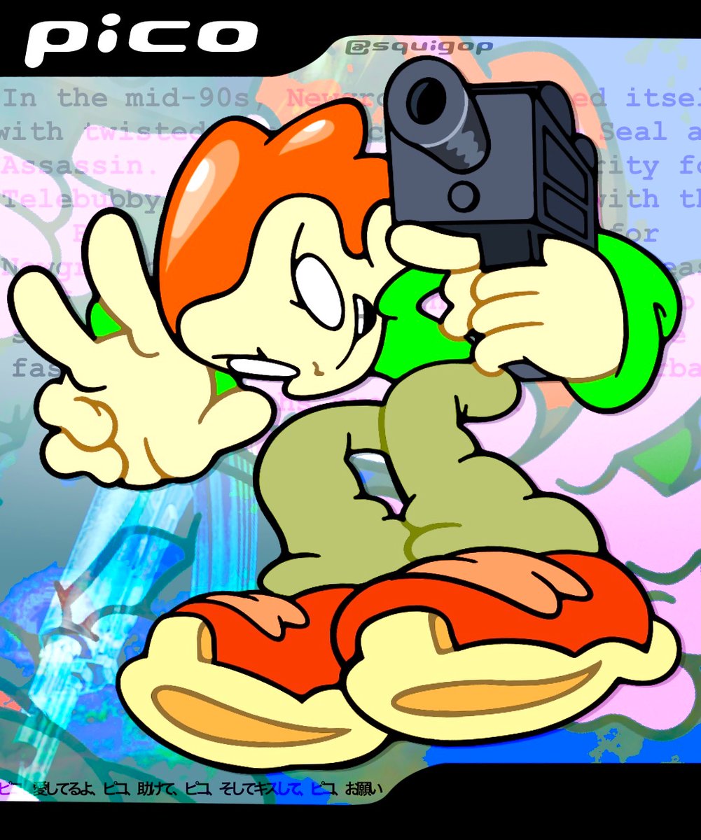 sguigop's tweet image. PICO PICO WE ALL LOVE PICO!!! #picosschool #fnf #newgrounds