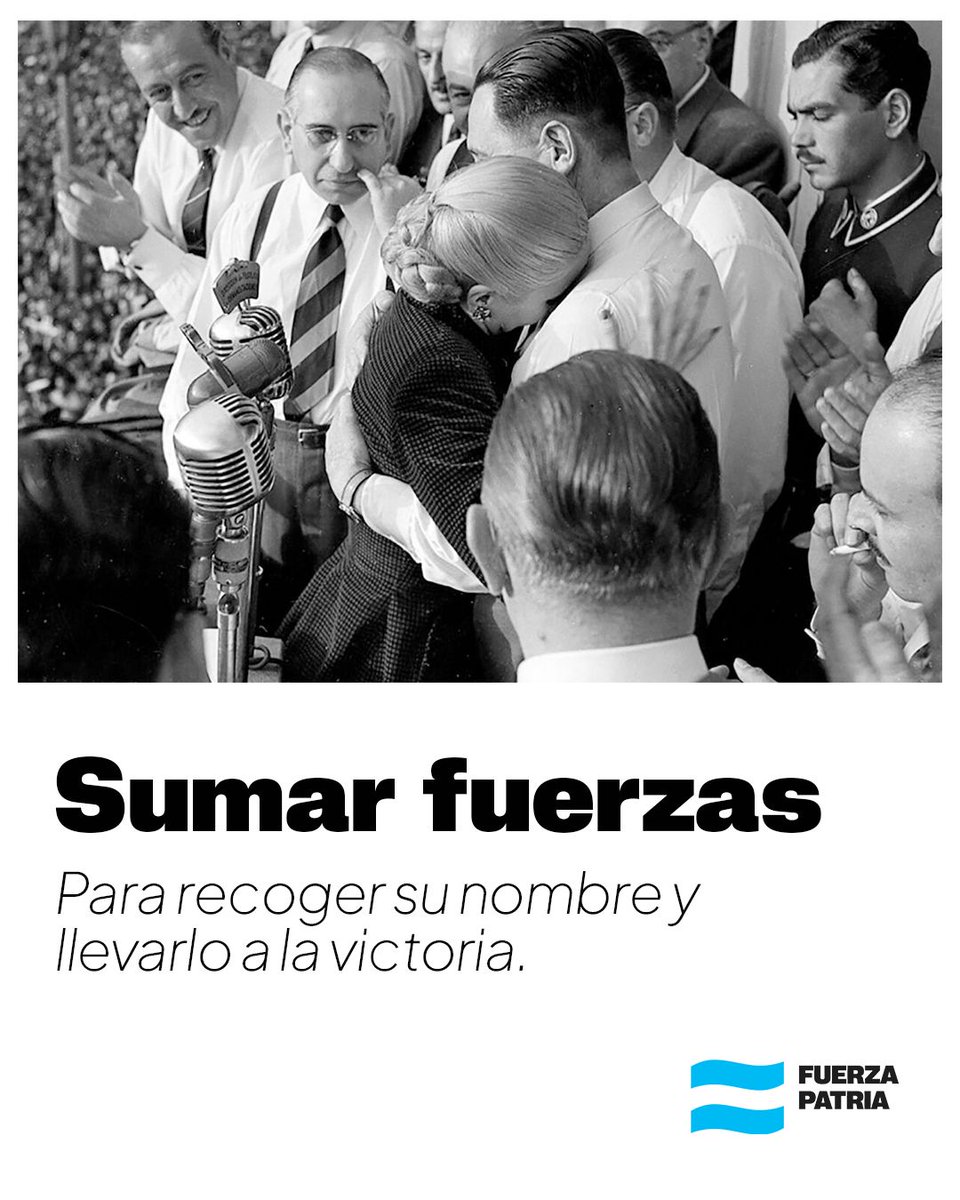 SUMAR FUERZAS porque donde existe una necesidad, nace un derecho ✌️🇦🇷
#FuerzaPatria #EvitaEterna