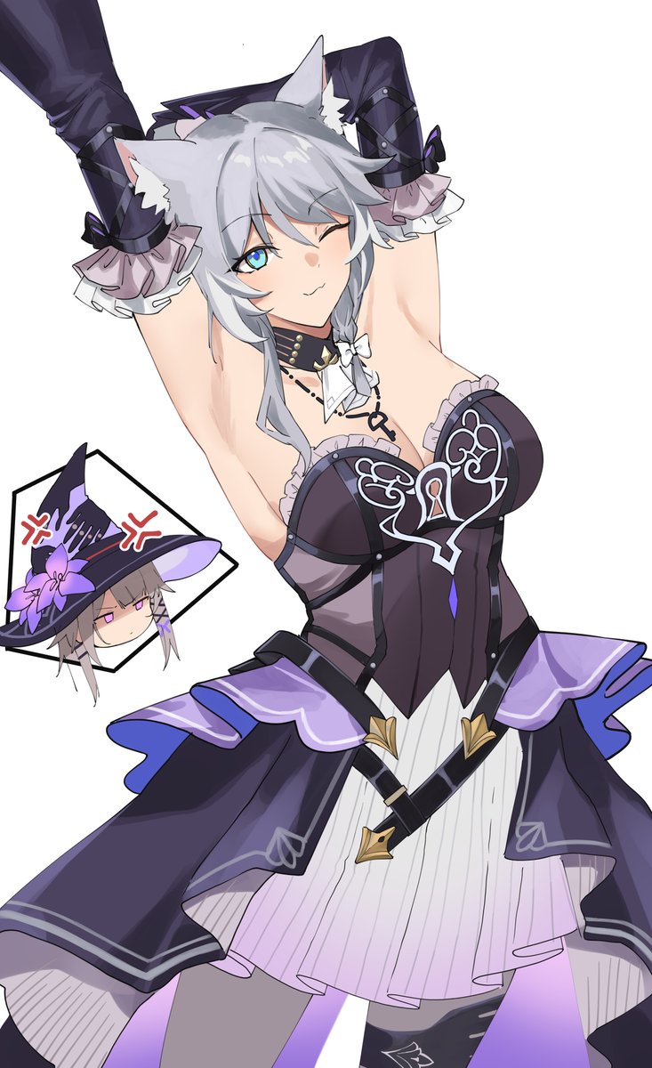 JerrTheOne's tweet image. A cute commission drawn by @pine_pinepin of Cipher cosplaying as the peerless gem, the unrivalled genius, the inimitable beauty: Madame Herta!
Thank you so much for the commission! 🥰
