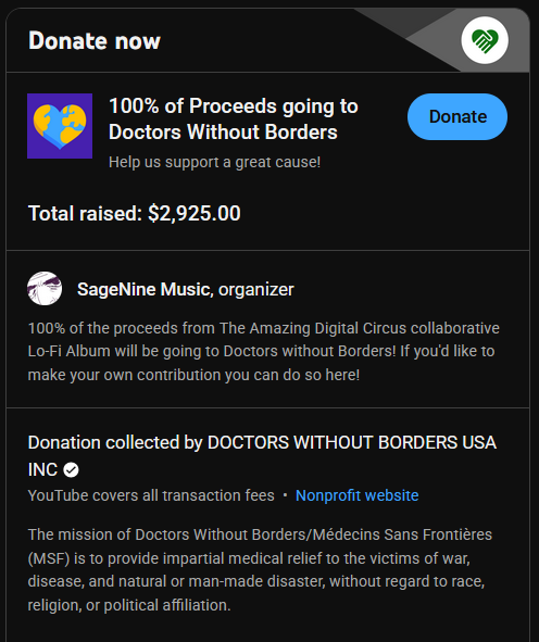 CerasumChrys's tweet image. Would be rly awesome if the Lo-Fi Stream could crack 3+k donations to Doctors Without Borders imo quq