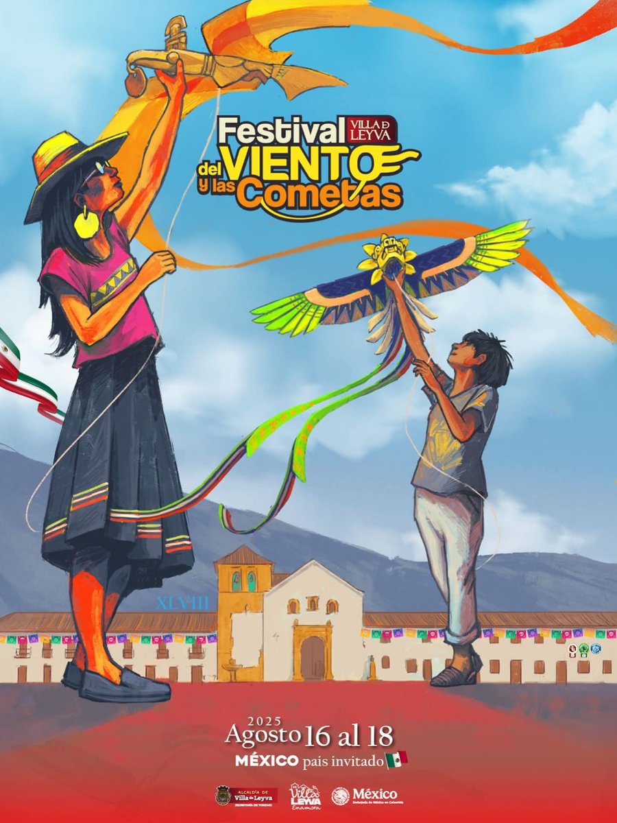 facetasdeboyaca's tweet image. Este es el afiche oficial del 𝗙𝗲𝘀𝘁𝗶𝘃𝗮𝗹 𝗱𝗲𝗹 𝗩𝗶𝗲𝗻𝘁𝗼 𝘆 𝗹𝗮𝘀 𝗖𝗼𝗺𝗲𝘁𝗮𝘀 que se llevará a cabo 16 al 18 de agosto de 2025.
Este año el país invitado de honor es México.
#FacetasDeBoyacá