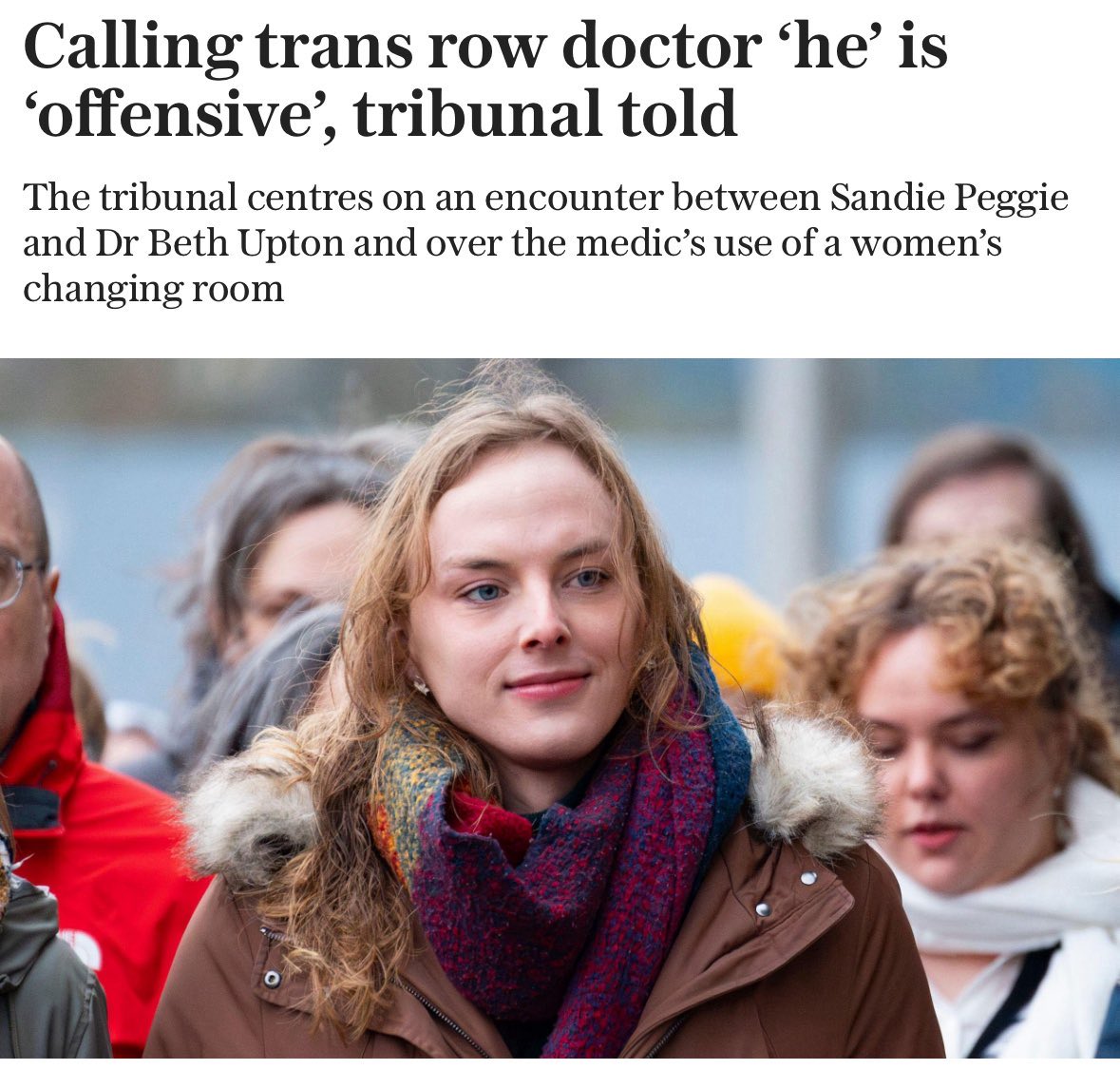 I find it offensive to be pressured into calling him ‘she’. See how that works? It’s his narcissistic injury versus my moral injury, but only one of us is demanding the dismantlement of the other one’s rights.