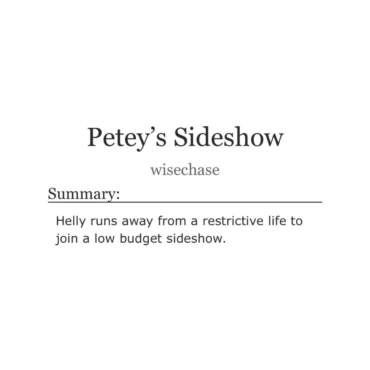 markhellyfics's tweet image. π Peteyβs Sideshow by wisechase
π·οΈ #markhellyna
π explicit
Helly runs away from a restrictive life to join a low budget sideshow.
π: archiveofourown.org/works/67060372