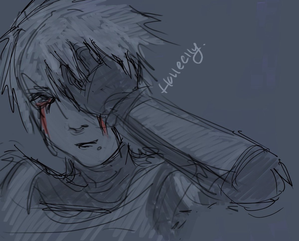 holleelly's tweet image. Ughhhhh I hate digital so much but I gotta thug it out cus kakashi duh #wip #kakashihatake