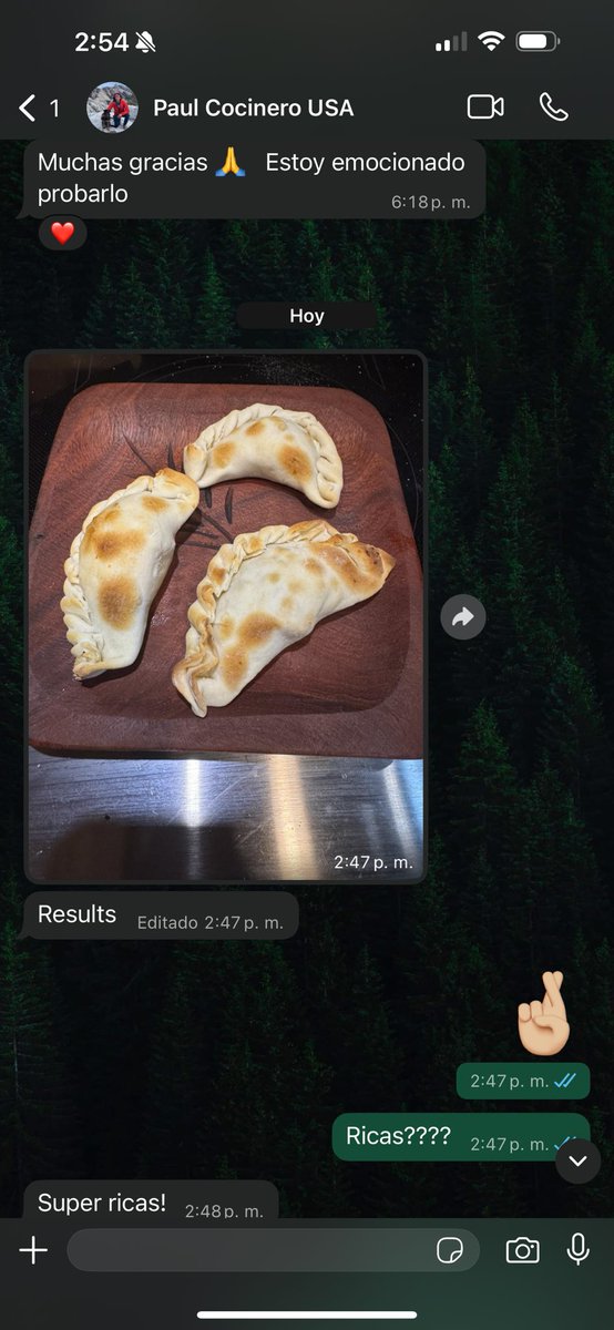 cesopine's tweet image. Conocí un yankee en Molinos que se enamoró de las empanadas salteñas. Me pidió receta y ahora está en Portland probando. Quiere abrir su propio negocio de empanadas y picadas. Le falta repulgue pero va!
