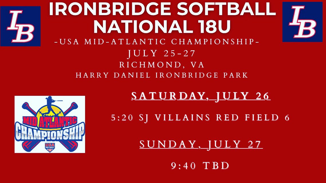 Schedule update for July 26 &amp; 27