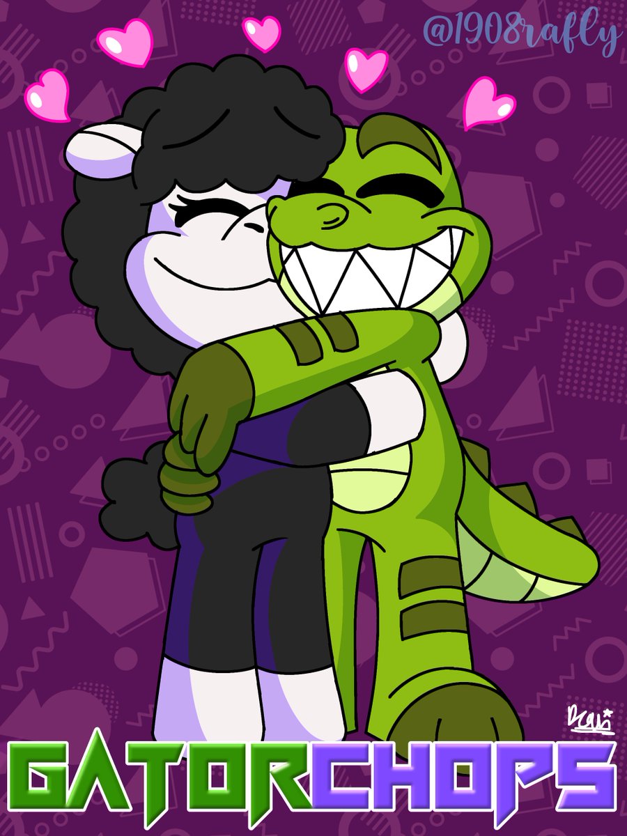 1908Rafly's tweet image. Heyyy, it's craftyda- wait, this isn't craftyday. It's GatorChops,
and yes, I decided to draw this inspired by Elijah Delaney drawing, because these ships were similar to craftyday.
#BabaChops x #AllisterGator
#PoppyPlaytime #SmilingCritters #NightmareCritters #GatorChops