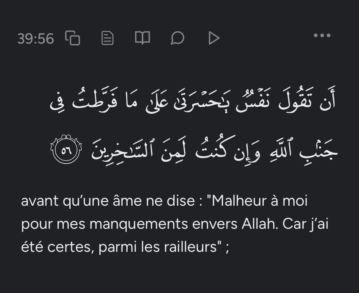 fcfirdaaws_'s tweet image. Sourate Az-Zumar verset 56