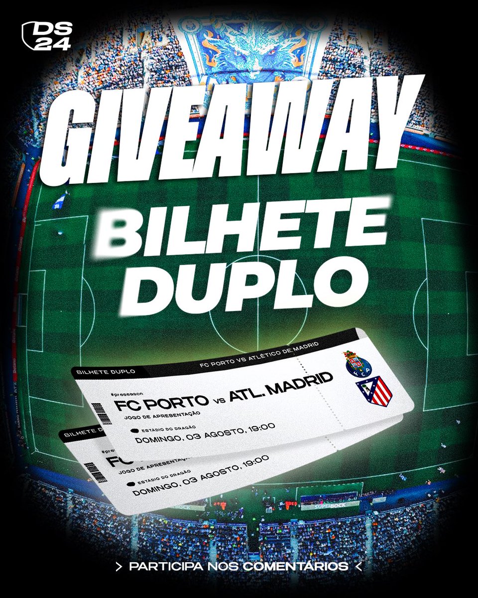 gangstuffshsh's tweet image. 🚨 𝗔𝗟𝗘𝗥𝗧𝗔 𝗚𝗜𝗩𝗘𝗔𝗪𝗔𝗬 🚨
𝗕𝗶𝗹𝗵𝗲𝘁𝗲 𝗗𝗨𝗣𝗟𝗢 para o FC Porto - Atlético de Madrid, no Estádio do Dragão 🎟️🐉

Para participares basta 𝘀𝗲𝗴𝘂𝗶𝗿 𝗼𝘀 𝘀𝗲𝗴𝘂𝗶𝗻𝘁𝗲𝘀 𝗽𝗮𝘀𝘀𝗼𝘀:

•⁠  ⁠Dar Repost e Gosto 
•⁠  ⁠Seguir @DS24PT e @_mercadoazul_ 
•⁠…