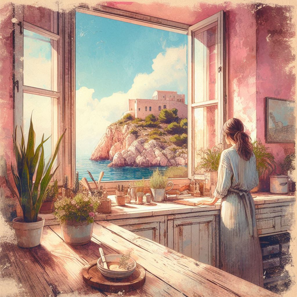 stevegilham1's tweet image. Lazy morning Peace ๐๐ฝ๏ธ
By the sea, she stands where sunlight streams in bright ๐๐๏ธ,
With plants and waves in morningโs gentle sight ๐ฑ๐
.