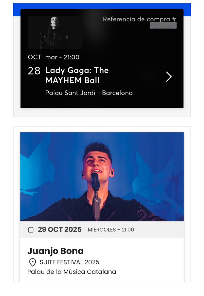 xnimri's tweet image. iba a estar en barcelona si o si por el concierto de gaga (que ilusión 🥹) y cuando juanjo anunció el suyo en la misma ciudad un día después, como no iba a ir también?? q casualidad, se vienen dos días intensos en barna y dos conciertos guays 💗