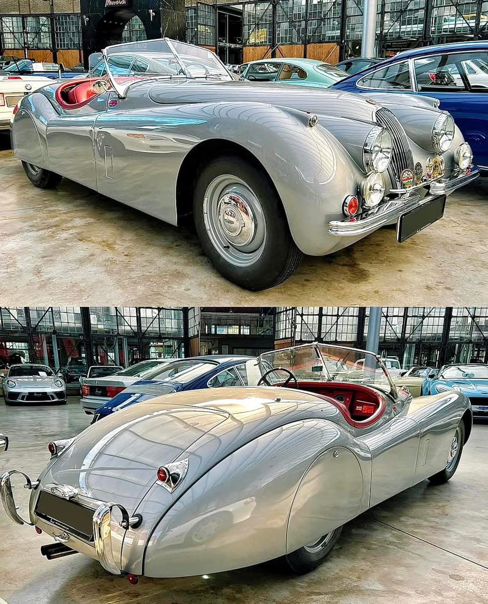 JagmansM's tweet image. The Jaguar XK120 Roadster remains one of the most romantic shapes in motoring.