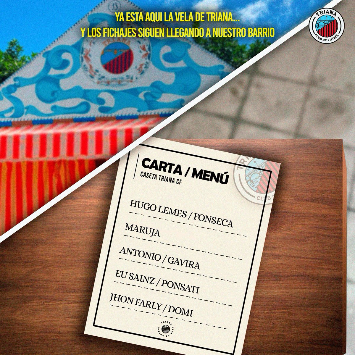 TrianaCF19's tweet image. Hoy os traemos una nueva novedad en nuestra carta de fichajes… 😉