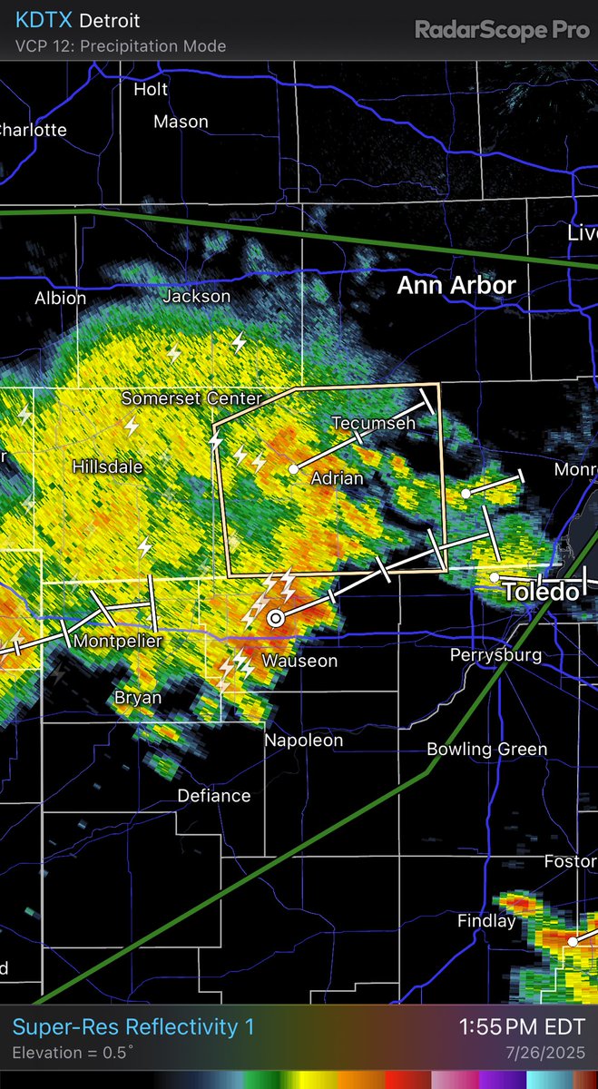 Storms with 40 mph winds moving through Leaway County… The risk for more storms later still exists with chances for heavy rain for area south of 94