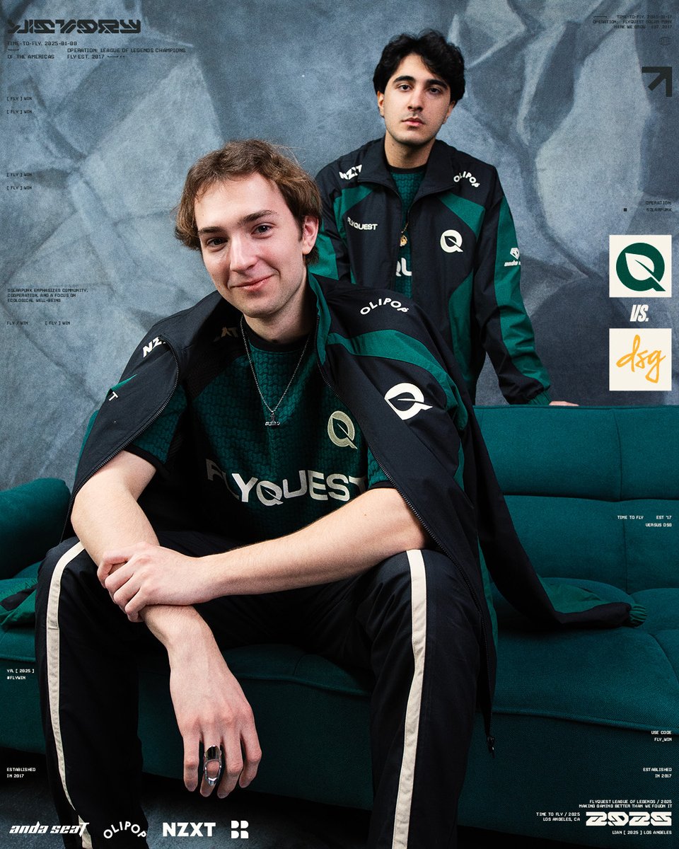 FlyQuest's tweet image. You only get two vibes for today's opening match against DSG:
@Busio 馃檪
@Massu036 馃槓
#TimeToFly
