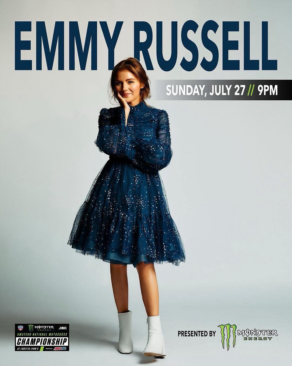 Loretta Lynn (@lorettalynn) on Twitter photo It's going to be a big week at the Loretta Lynn Ranch! Our own <a href="/emmyrussell1999/">Emmy Rose Russell</a> will kick off the AMA Amateur National Motocross Championship by performing at the Opening Ceremony on Sunday night, July 27. On track action will begin on Monday and racing formally gets underway It's going to be a big week at the Loretta Lynn Ranch! Our own <a href="/emmyrussell1999/">Emmy Rose Russell</a> will kick off the AMA Amateur National Motocross Championship by performing at the Opening Ceremony on Sunday night, July 27. On track action will begin on Monday and racing formally gets underway