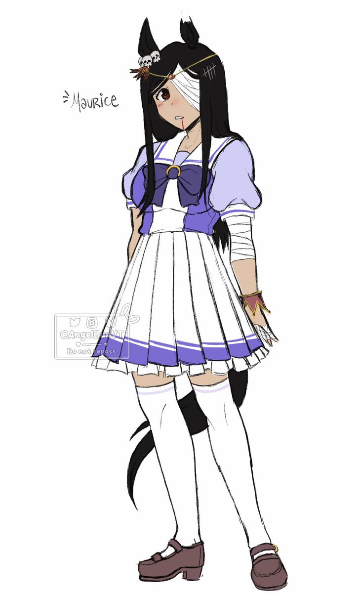 Siena_VT's tweet image. MY FRIEND MADE MAURICE INTO AN UMAMUSUME HORSE !!! @AngelBunVT