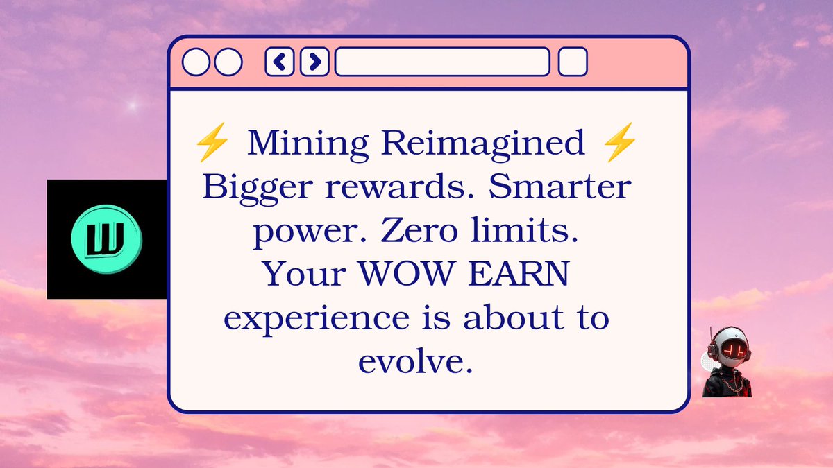 Miredefi's tweet image. ⚠️ Major Upgrade Alert! ⚠️
The mining game on WOW EARN is about to get turbocharged.
Think more power, smarter rewards, and next-level efficiency, all in one sleek update.
Your mining journey is evolving from basic to beast mode.
Whether you’re stacking $WOW or just getting…