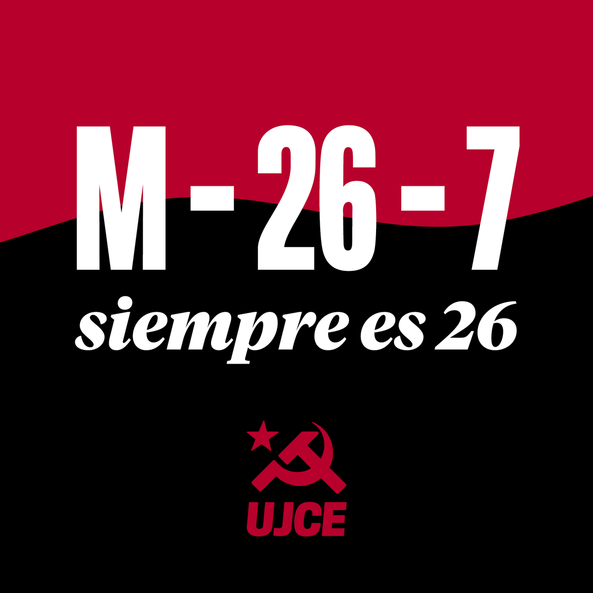La Juventud Comunista celebramos el aniversario del inicio de la Revolución y manifestamos nuestro apoyo al pueblo cubano.

Sus avances son los del antiimperialismo latinoamericano y de la clase obrera de todo el mundo.

¡Con el ejemplo de Fidel siempre es 26!