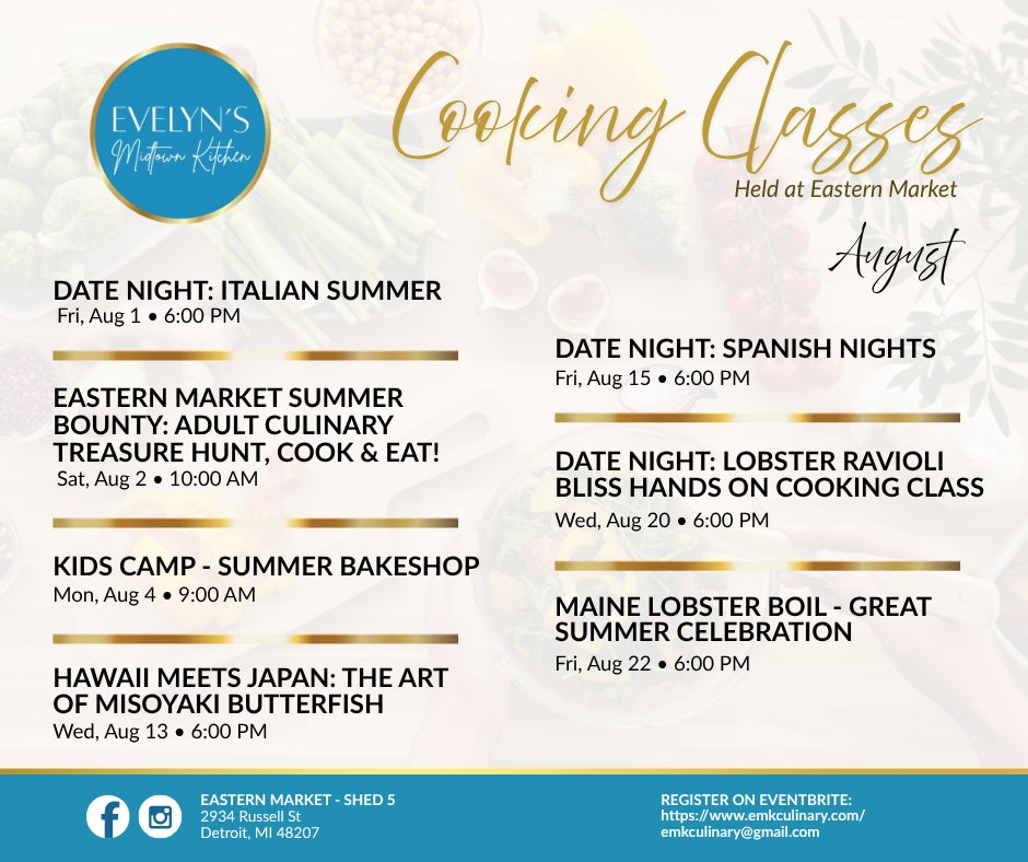 Register today for  August Cooking Classes!

Visit eventbrite.com/cc/2025-cookin… begin your professional cooking journey or do a fun activity with friends and loved ones!