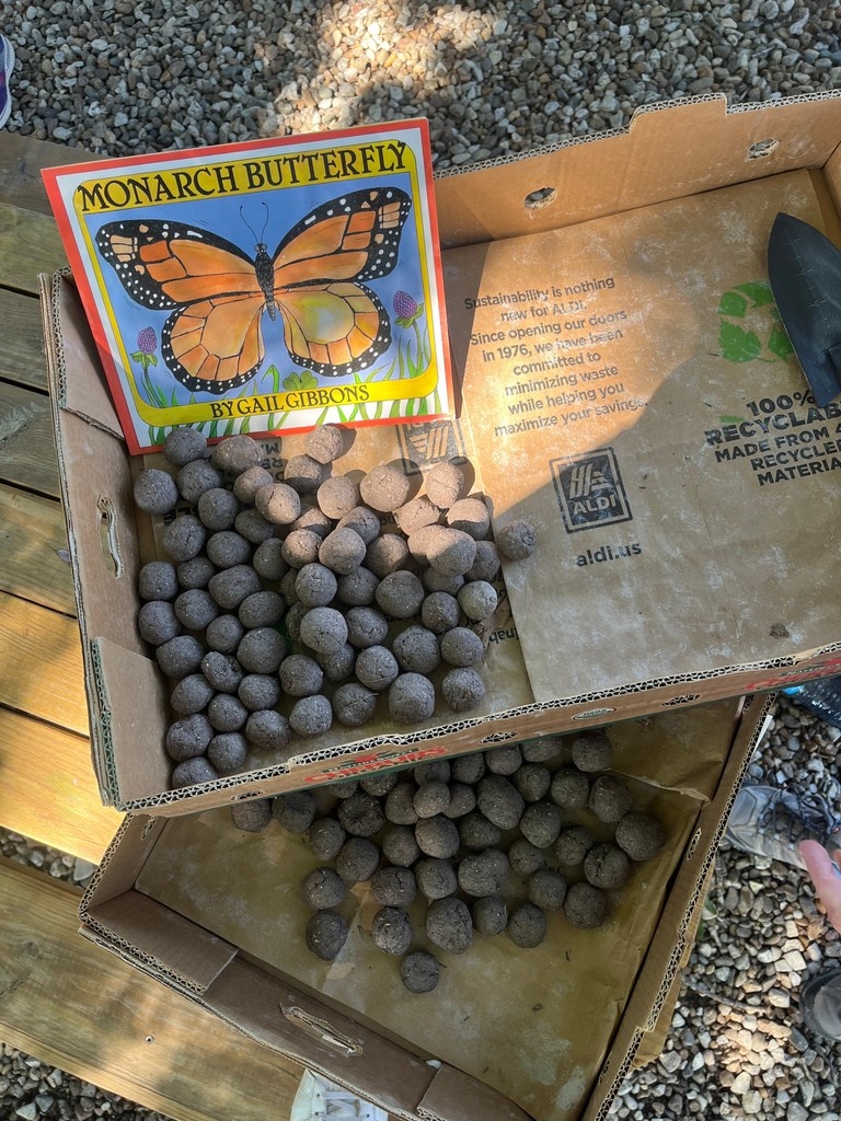 At the Sunshine Valley Day Camp, Girl Scouts made seed balls to take home to distribute and give to RAGBRAI riders to distribute on their trek. The seed balls were donated to Indian Creek Nature Center's Monarch Fest. We can't wait to see all the beautiful flowers! 💐🚲