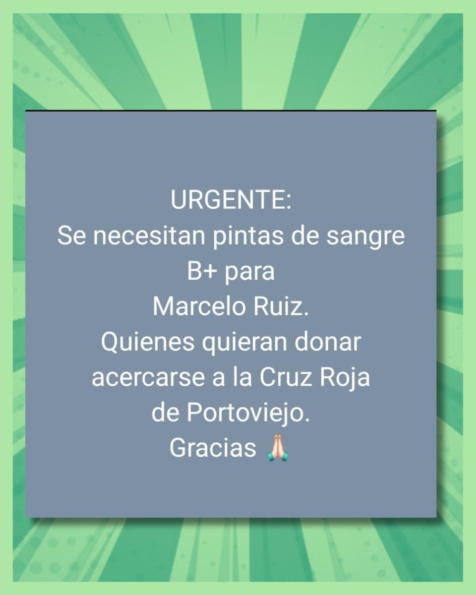 LlamingoE's tweet image. 🆘 URGENTE | LLAMADO A LA SOLIDARIDAD
Nuestro colega periodista Marcelo Ruiz ha sido baleado en Portoviejo y necesita donaciones de sangre B+ con carácter de urgencia.
📍 Lugar para donar: Cruz Roja de Portoviejo
🩸 Tipo de sangre: B+
Hoy más que nunca, el gremio periodístico y…
