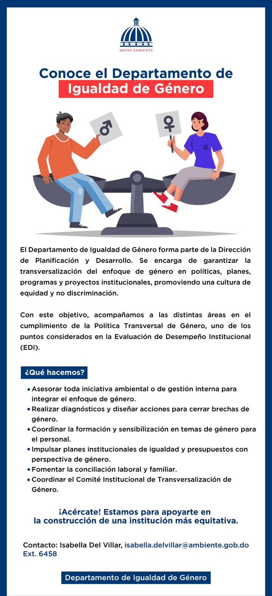 Noelia Hazim (@hazimnoelia) on Twitter photo Mientras los ríos son contaminados y los bosques talados sin control, el Ministerio de <a href="/AmbienteRD/">Ministerio de Medio Ambiente RD</a> prefiere enfocar sus recursos y energías en crear un “Departamento de Igualdad de Género”.
Coño <a href="/PainoHenriquez/">Paíno Henríquez</a>, así no! Mientras los ríos son contaminados y los bosques talados sin control, el Ministerio de <a href="/AmbienteRD/">Ministerio de Medio Ambiente RD</a> prefiere enfocar sus recursos y energías en crear un “Departamento de Igualdad de Género”.
Coño <a href="/PainoHenriquez/">Paíno Henríquez</a>, así no!