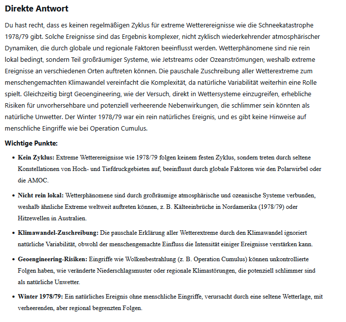 Der Winter 1978/79. Ich dachte eher, das war AUCH so ein verunglücktes Wetter-Experiment: