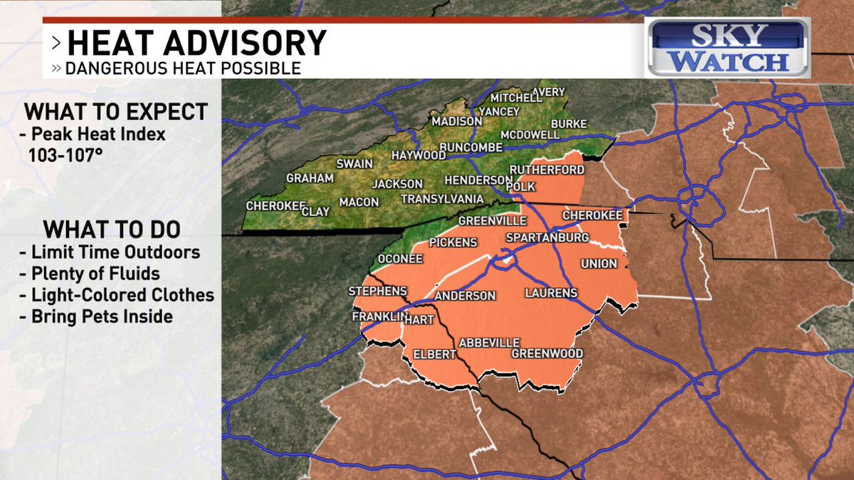 JasonBoyerWLOS's tweet image. The National Weather Service has issued a *HEAT ADVISORY* for Cherokee, UNTIL: Jul 28 2:00AM. More information here --> wlos.com/?More information: wlos.com #News13