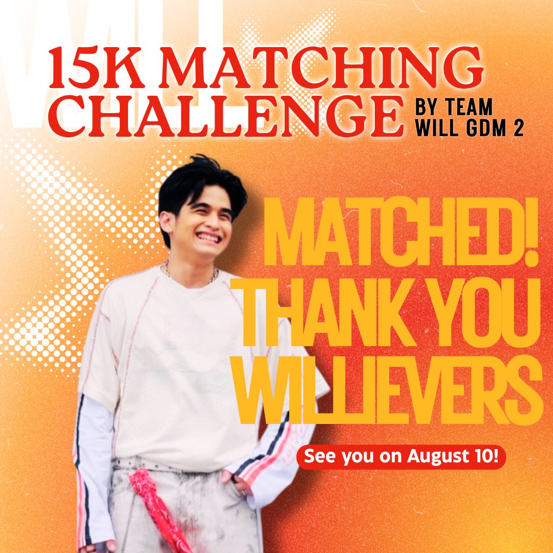 elararchives's tweet image. MATCHED! 🤩 Thank you so much po sa lahat ng nag-donate 😭🙏🏻

Funds we raised will go towards something BIG as Will Ashley heads to the BIG DOME on August 10!💥 

Open pa rin po ang raffle and any extra funds we’ll receive will be used for future fan projects 😝