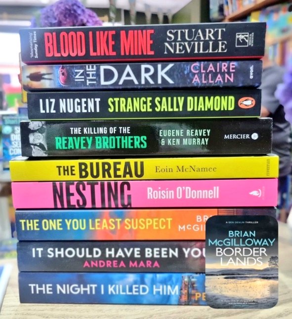 BridgeBooksDro1's tweet image. Thank you all for the support in my first week back after the holidays — it was so lovely to see everyone again!
This week’s #TopTenBestsellingTitles are all by Irish authors with
@BrianMcGilloway's Borderlands in big and sold out completely. Back to do it all again on Tuesday!