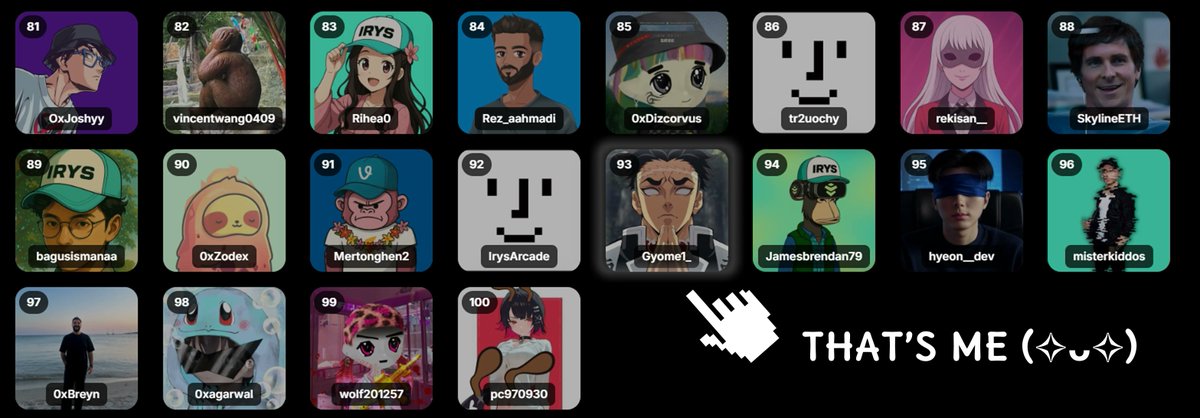 Gyome1_'s tweet image. hey, it’s me (✧ᴗ✧)
so how did i climb to the top of the @irys_xyz leaderboard in just 30 days?
> First thing i focused on was building connections with the key voices in the community
they’ve been supporting my tweets - even the ones not about irys and that honestly means a…