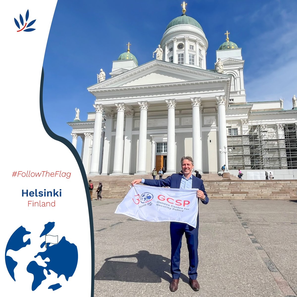TheGCSP's tweet image. 🌍 The GCSP 30th Anniversary Flag Flies to Finland with Niko Orell 🌟

📍 Where? Helsinki
🤝 With? As part of the Finnish-Swiss officer programme
🎯 Why? Since WWII, 🇫🇮 &amp;amp; 🇨🇭 have shared a legacy of mutual trust through military officer exchanges

#GCSP30Years #FollowTheFlag