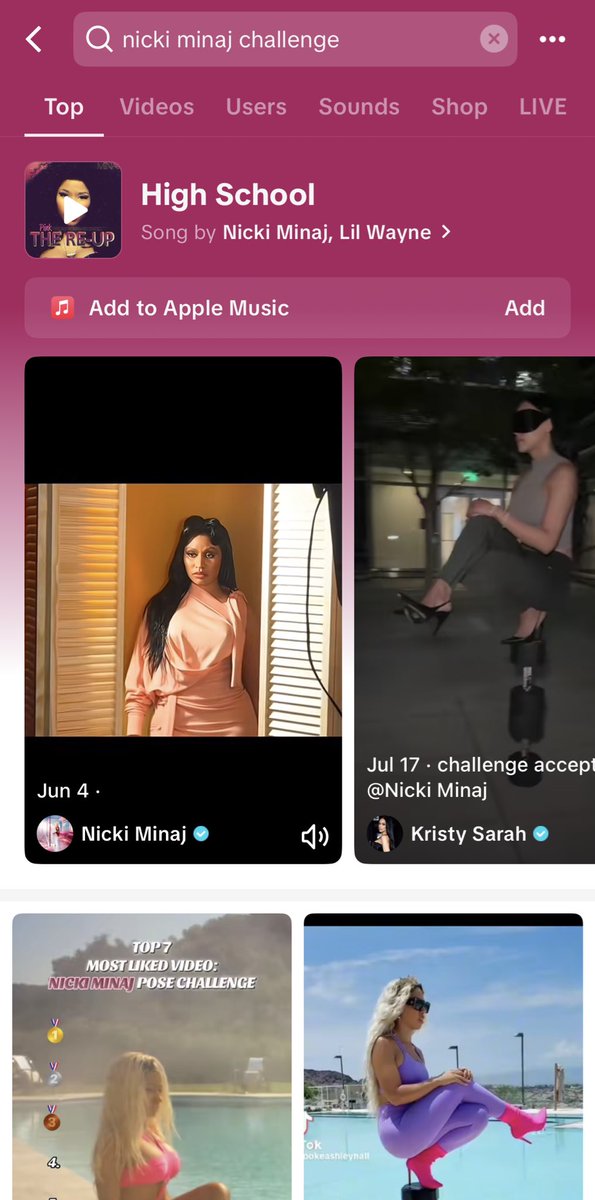 PapaBarbbbb's tweet image. The fact she owns the color pink and it’s equated with Nicki, says so much about her ICON status. 🩷
This global phenomenon of a challenge yall! Got the @nytimes doing full write ups! #NickiMinajPoseChallenge #HighSchoolChallenge 🦄