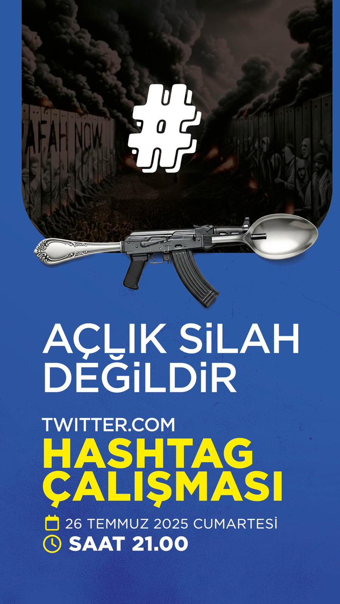 🔴 Sosyal medya kullanıcıları, Filistin’de açlığın bir silah olarak kullanılmasına karşı küresel ölçekte "hashtag" kampanyası başlattı.

#HungerIsNotAWeapon