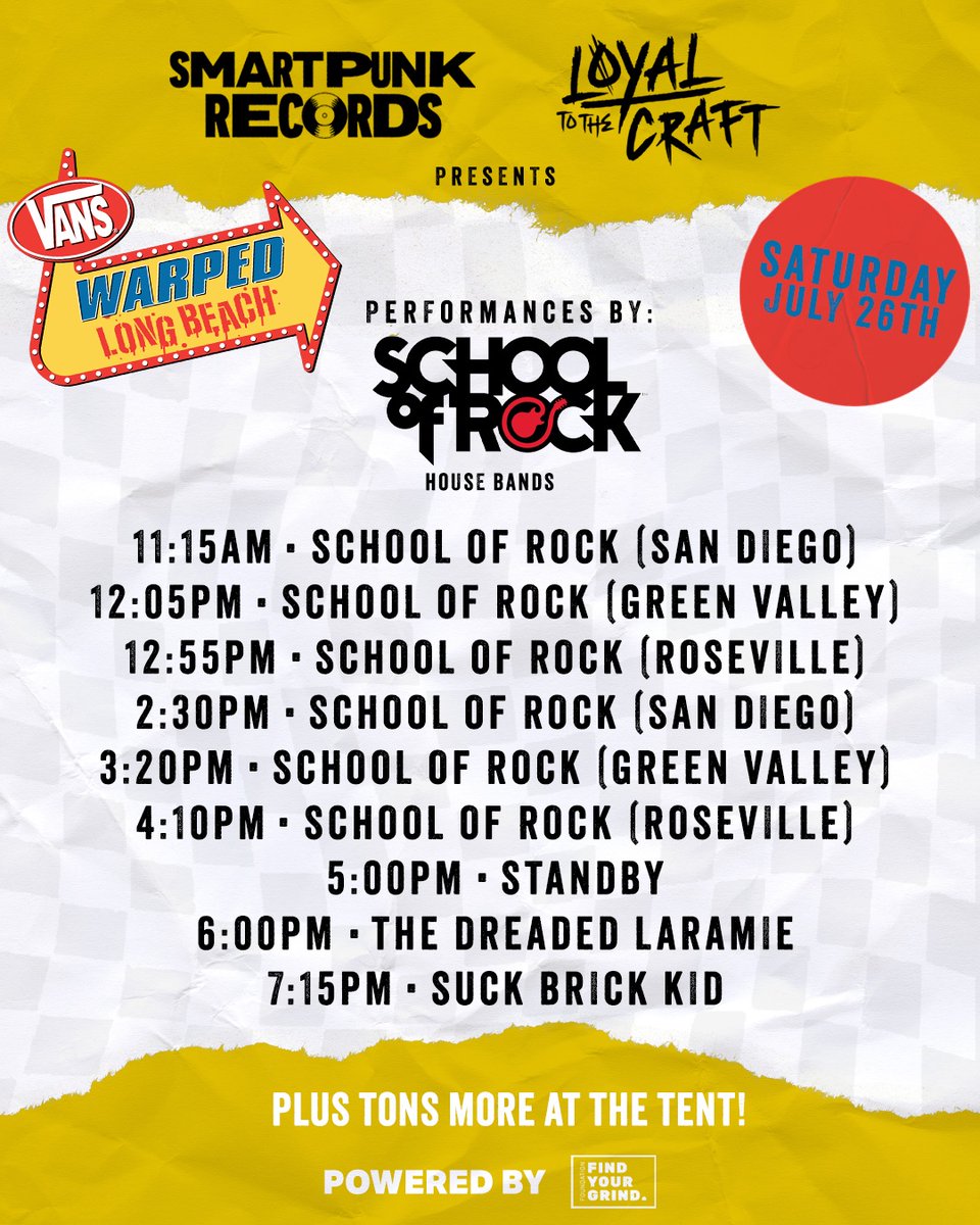 smartpunk's tweet image. LONG BEACH @VansWarpedTour!!! Come hang at our tent today. We’ll be rockin, slinging records, and telling the funniest jokes around.