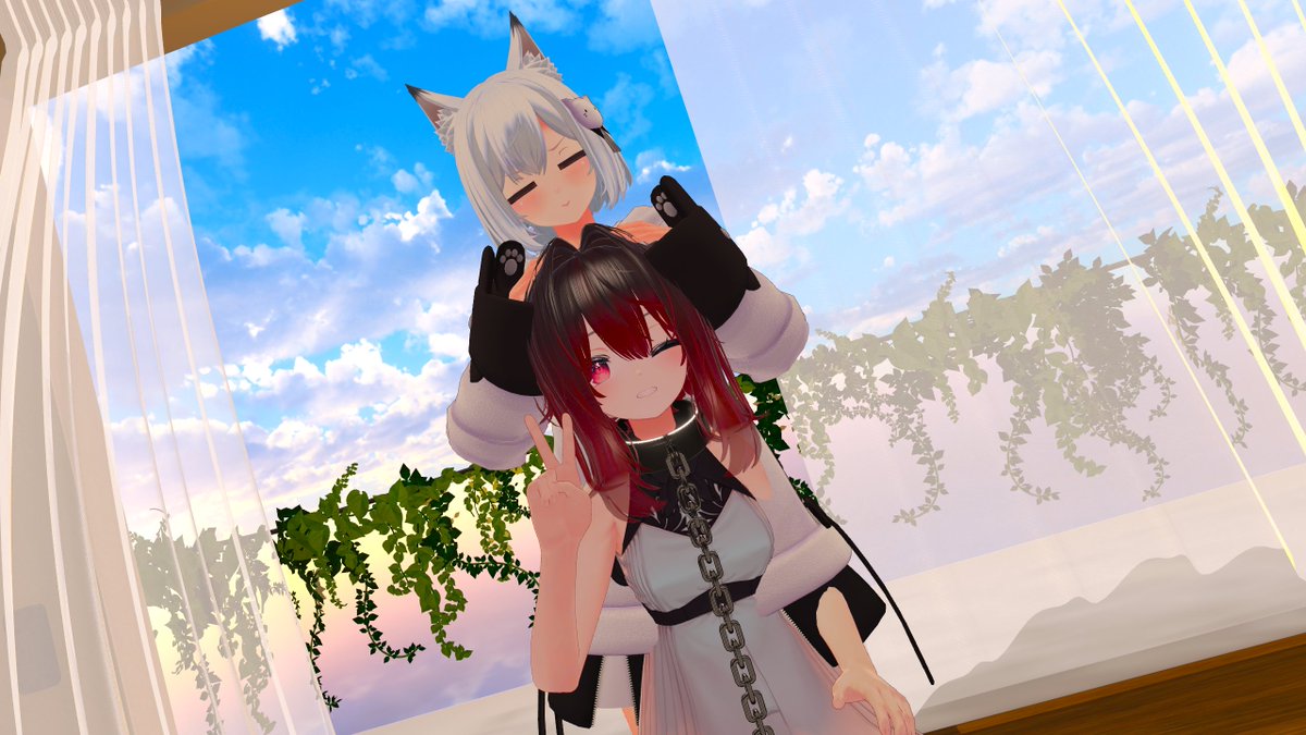 odango_vrc's tweet image. 今日のツーショット
あまり良い日ではなかったイシぐーさんを慰めてる写真
早く治りますように…