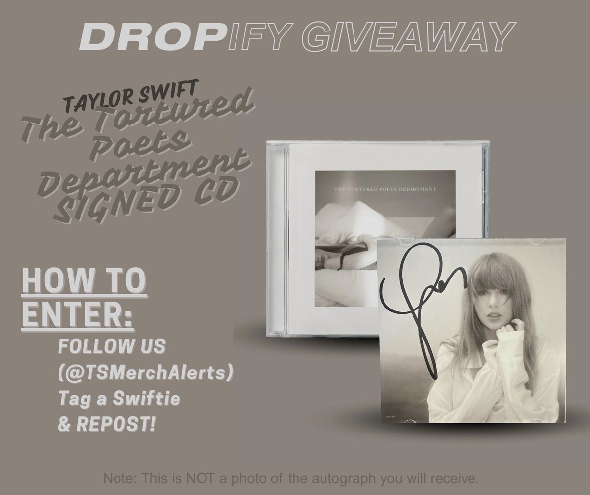 TSMerchAlerts's tweet image. The Tortured Poets Department SIGNED CD GIVEAWAY! 🤍🩶🖤
To Enter:
Follow Us,
Tag a Swiftie in the comments,
& REPOST
Thank you for nearly 500 followers! 🫶🏻✨
#TTPD #TaylorSwift