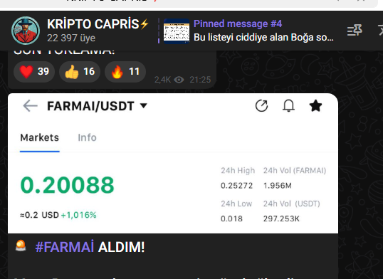 En tepeden coini iteleyen  , Pardon alan   🤣🤣🤣🤣<a href="/KriptoCapris/">Kripto Capris</a> . . . İnsan utanır bunlarda utanma arlanma da yok. Açık açık dolandırıyorlar insanları . . . 
BÖYLELERİNE PARANIZI KAPTIRMAYIN . . .  $FARMAI