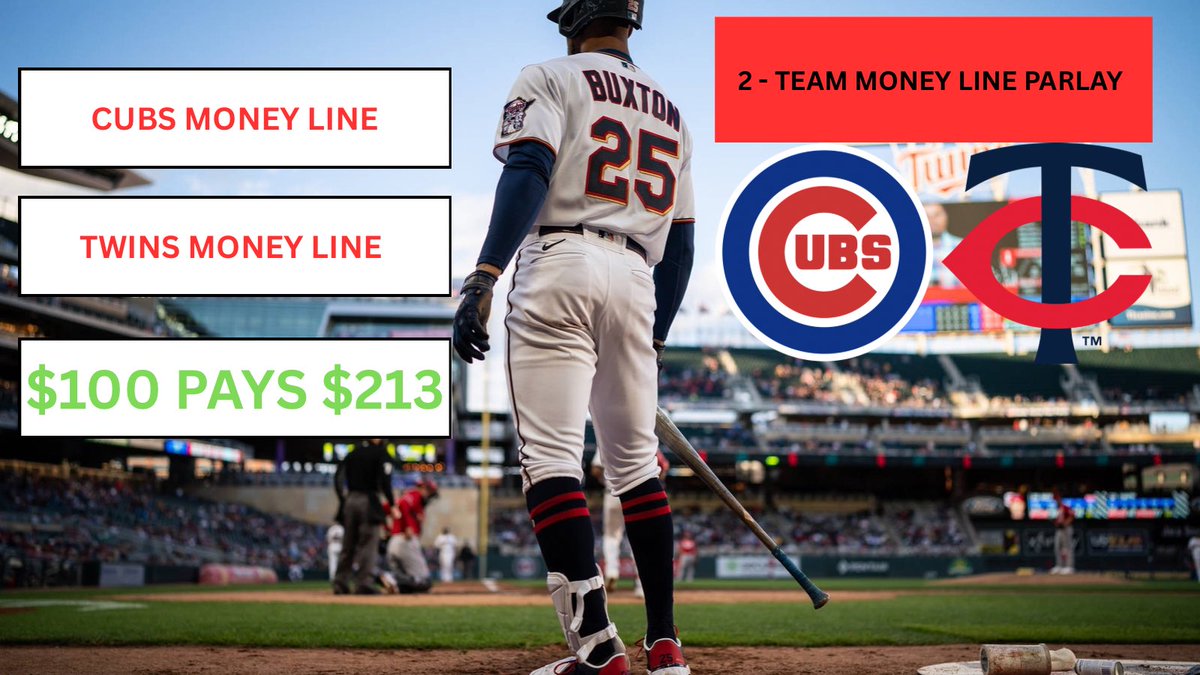 ProfitPickz's tweet image. 🔥 2-LEG MONEYLINE PARLAY🔥
🔵 Cubs ML
🟣 Twins ML
👉$100 into $213
🔒 Let’s cash this ticket.
#MLBParlay #Cubs #Twins #ProfitPickz #DailyPicks #MLBBets