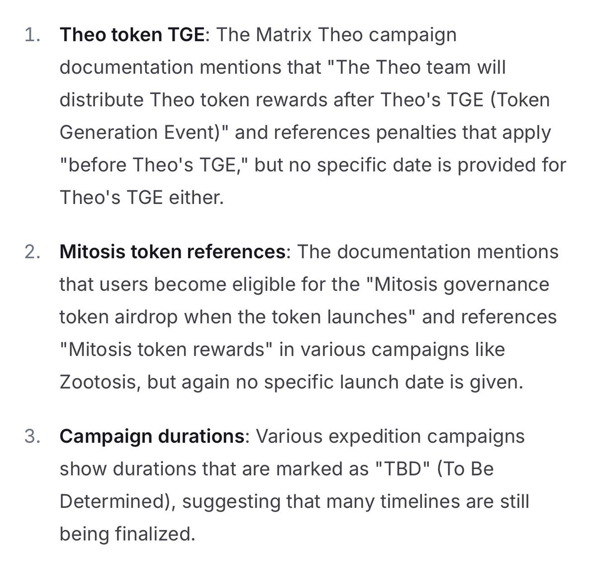 Hom3_joe's tweet image. MITOSIS TGE IS HERE??? 🤯
I have seen a lot of speculation around the post that was dropped on @MitosisOrg page yesterday…
I decided to take a different approach and ask the assistant AI: when exactly is mitosis TGE?😂
Remember it’s yield szn as confirmed by @LukeAlwaysAwake…
