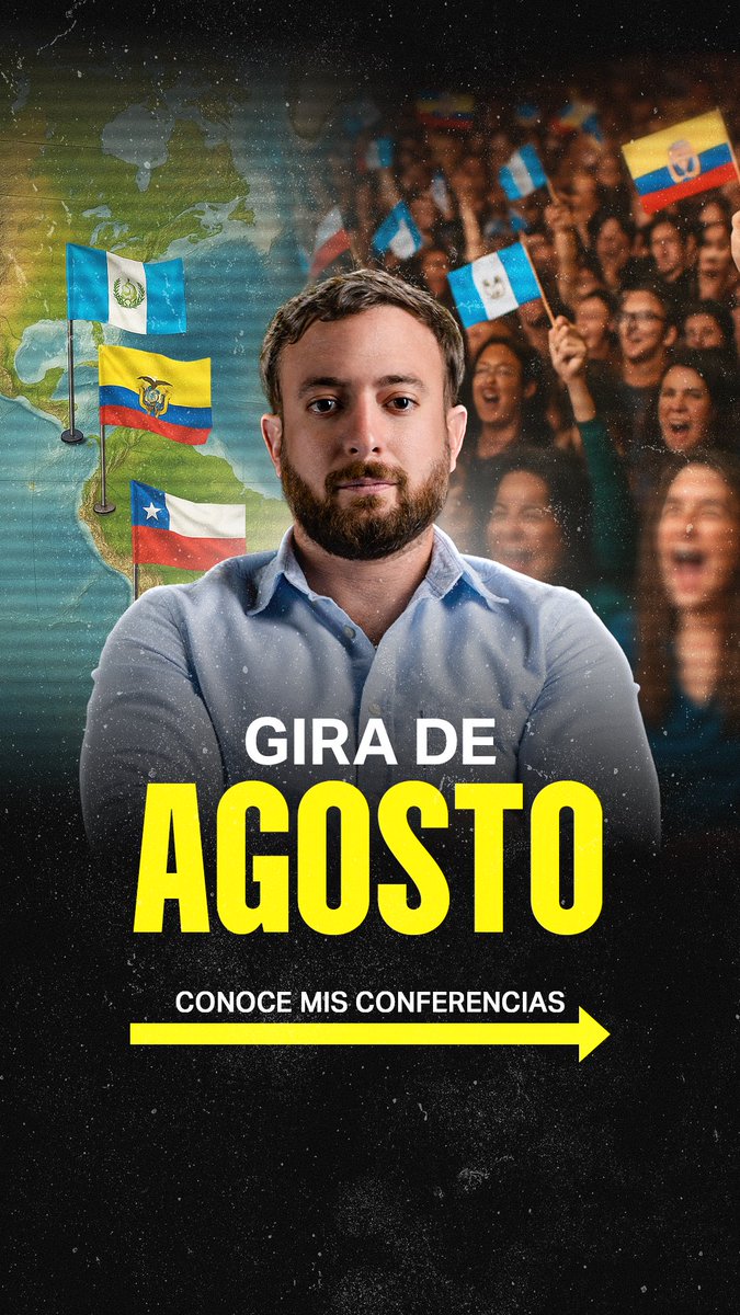 AgustinLaje's tweet image. GIRA DE CONFERENCIAS EN AGOSTO:
- Guatemala 🇬🇹
- Ecuador 🇪🇨
- Chile 🇨🇱
Toda la información se encuentra en las imágenes de esta publicación.
Gracias por ayudar a difundir!!!